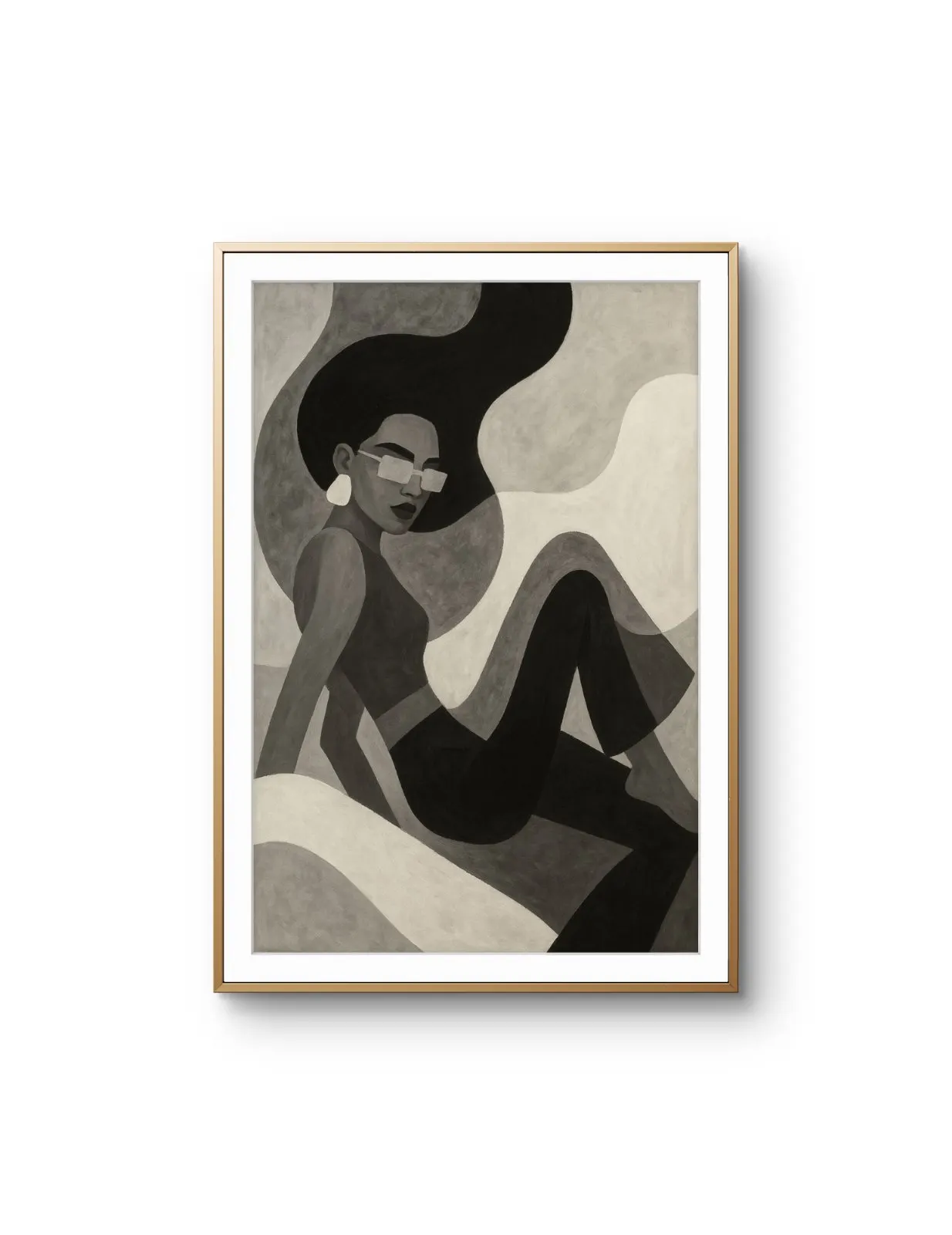 Elena Aureli - Monochrome Elegance — Mixed Media stampa d'arte di Elena Aureli