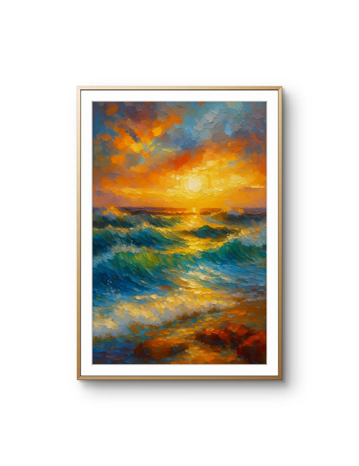 Elena Aureli - Sunset Over the Ocean — Mixed Media stampa d'arte di Elena Aureli