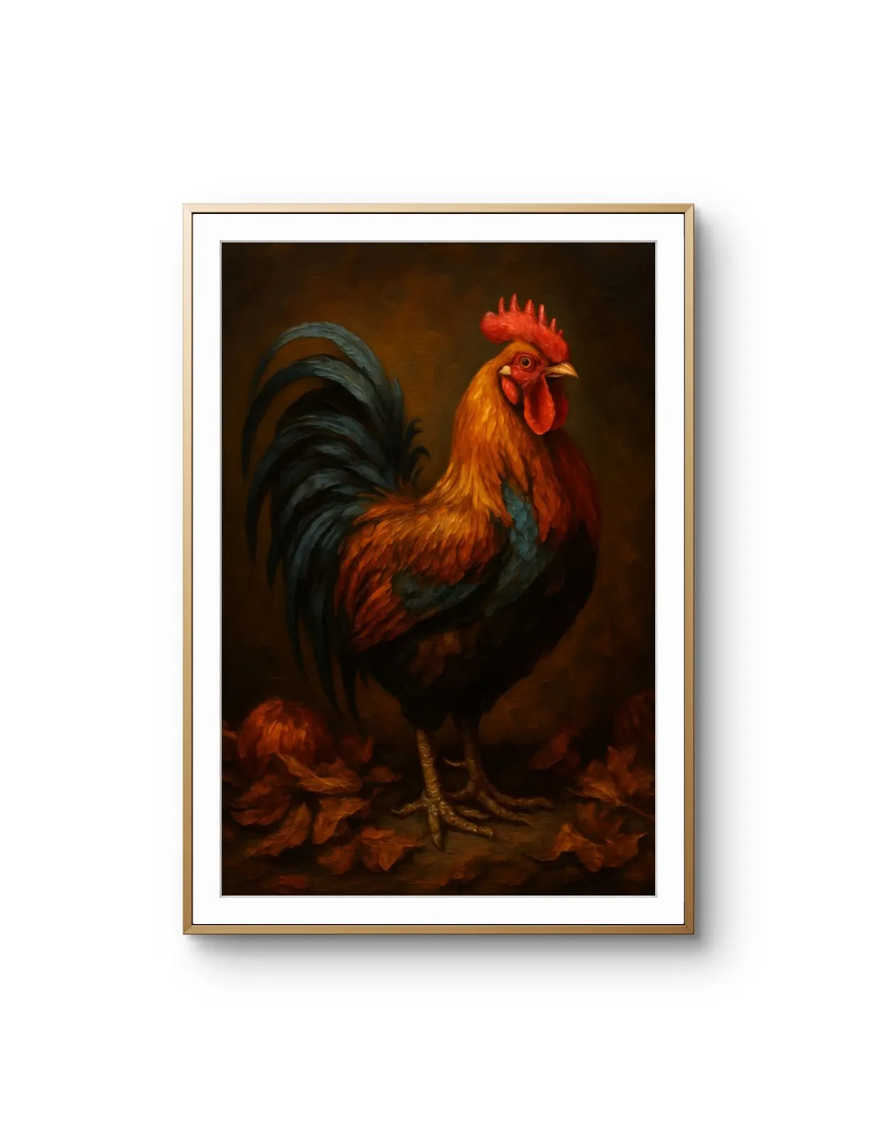 Elena Aureli - The Autumn Rooster — Mixed Media stampa d'arte di Elena Aureli