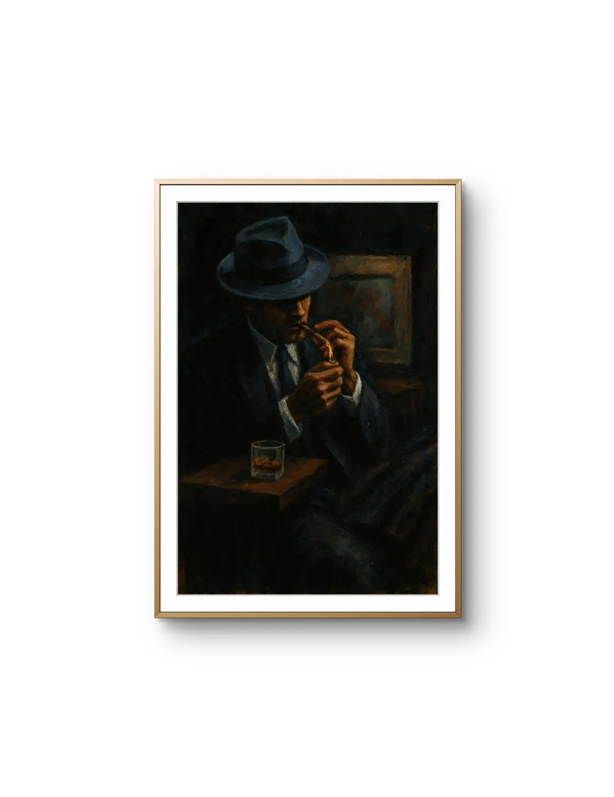 Elena Aureli - The Smoker's Contemplation — Mixed Media stampa d'arte di Elena Aureli