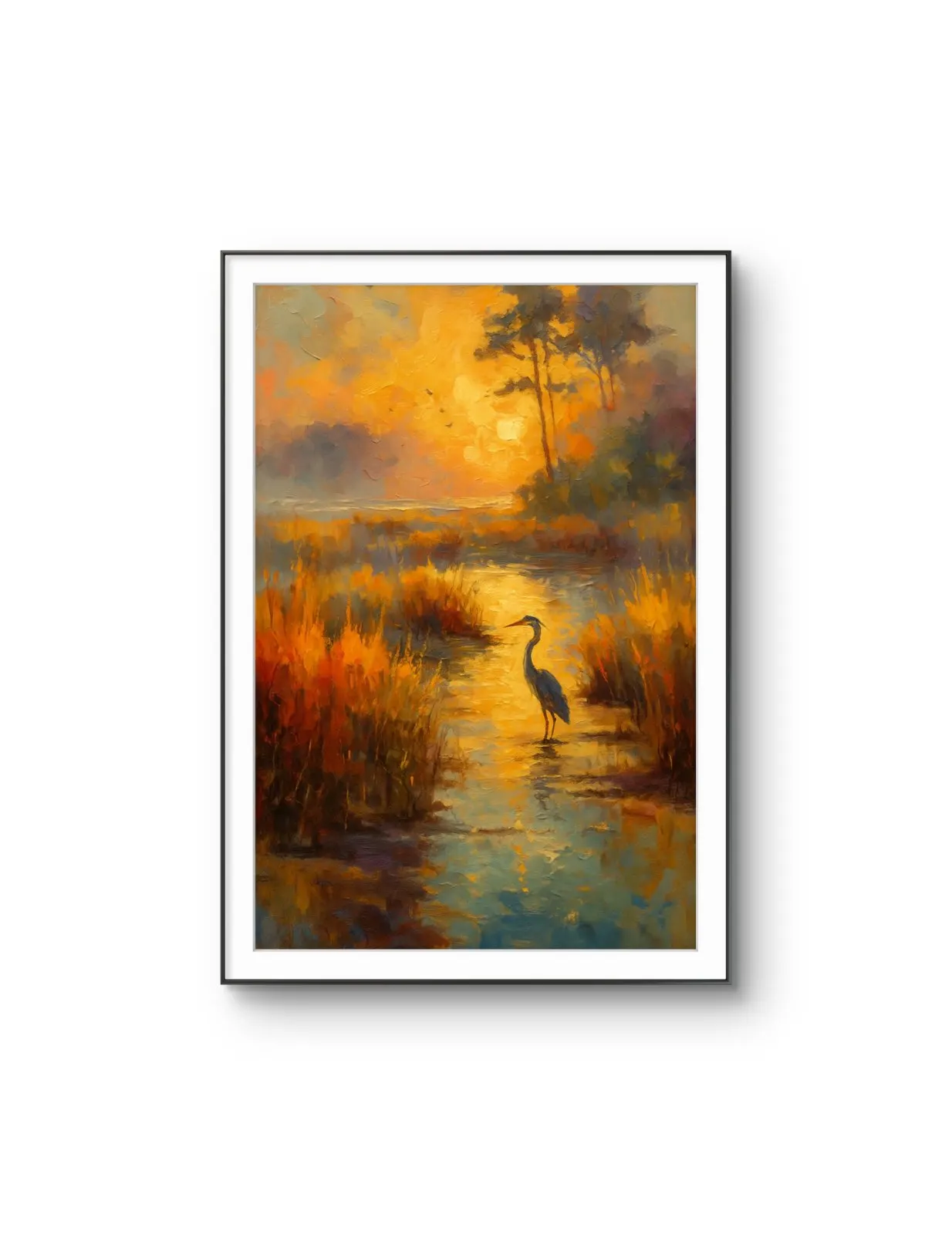 Henri des Bois - Golden Reflections — Mixed Media stampa d'arte di Henri des Bois
