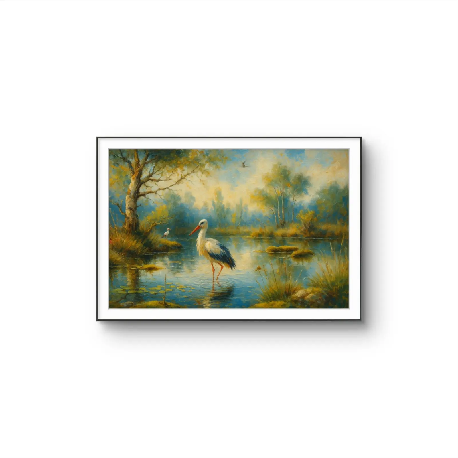 Henri des Bois - Serenity by the Pond — Mixed Media stampa d'arte di Henri des Bois