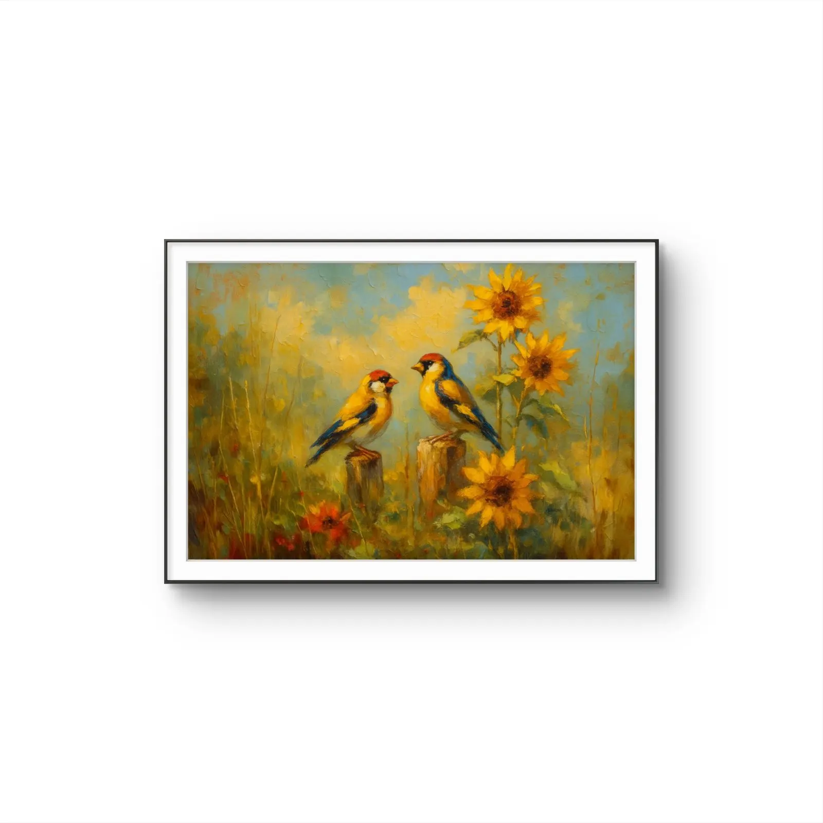 Henri des Bois - Whispers of the Sunflowers — Mixed Media stampa d'arte di Henri des Bois